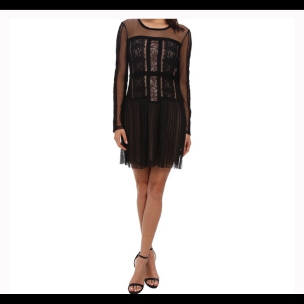 Stef BCBGMAXAZRIA long sleeve lace dress